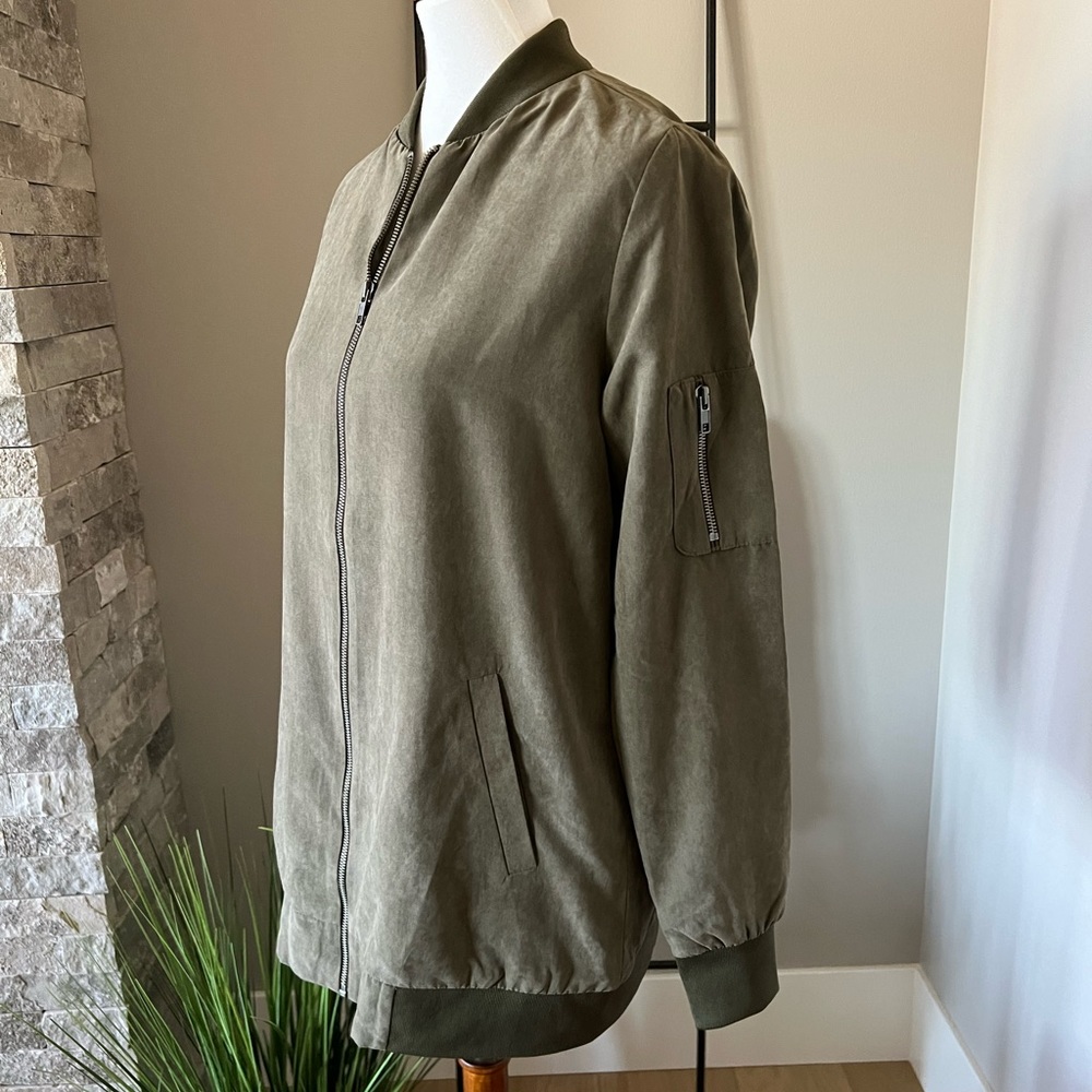 Never worn Long Bomber Jacket - Picture 2 of 8